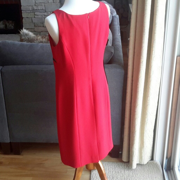 Casual Corner Lined Red Sheath Dress - Picture 3 of 5